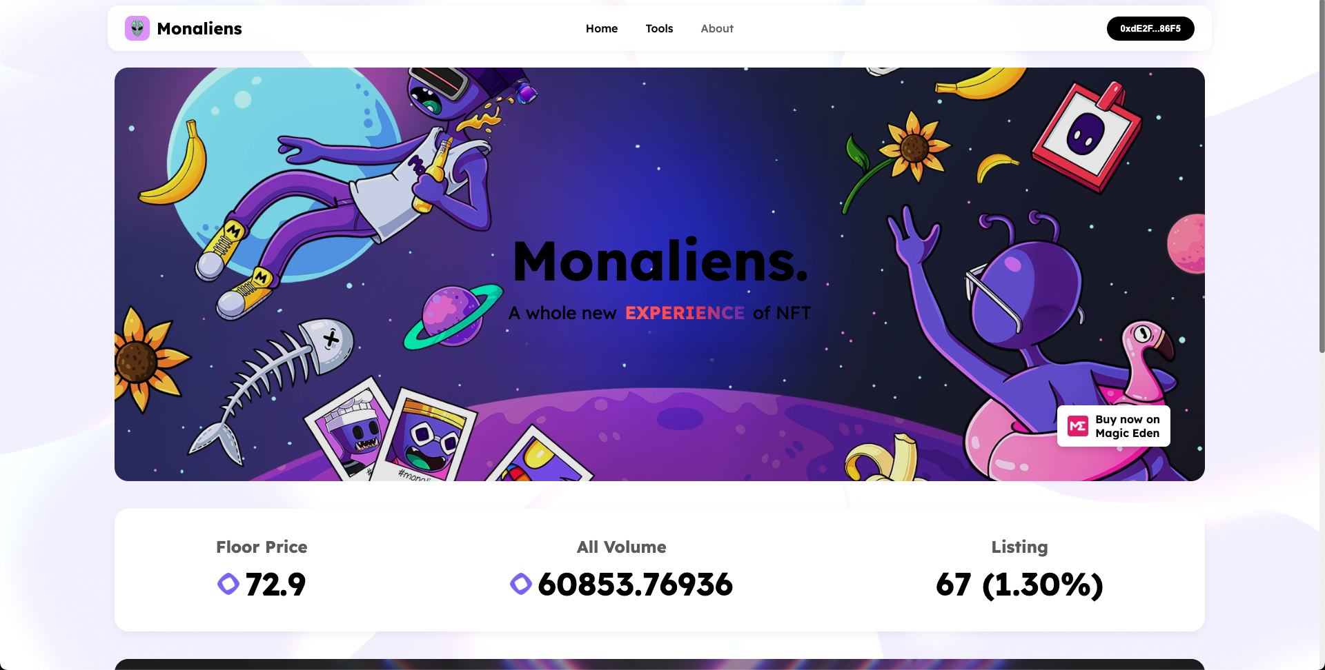 Monaliens DApp Interface
